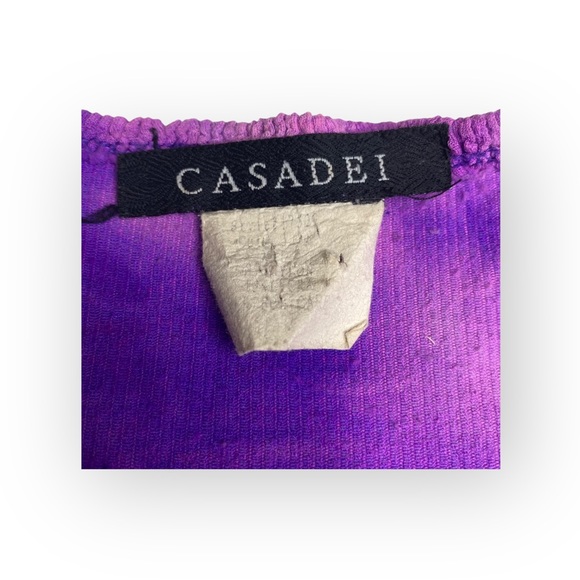 Vintage 90’s: Casadei ᪥ Textured Stretch Cap Sleeve Top ᪥ Purple Tie Dye ᪥ Luxe - Picture 8 of 16